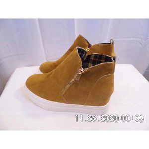 Juti yellow side zip wedge sneaker, 36